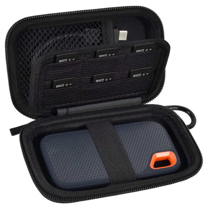 SanDisk Extreme Portable SSD Case | ALKOO – Black with SD Card Pocket – protective case product view