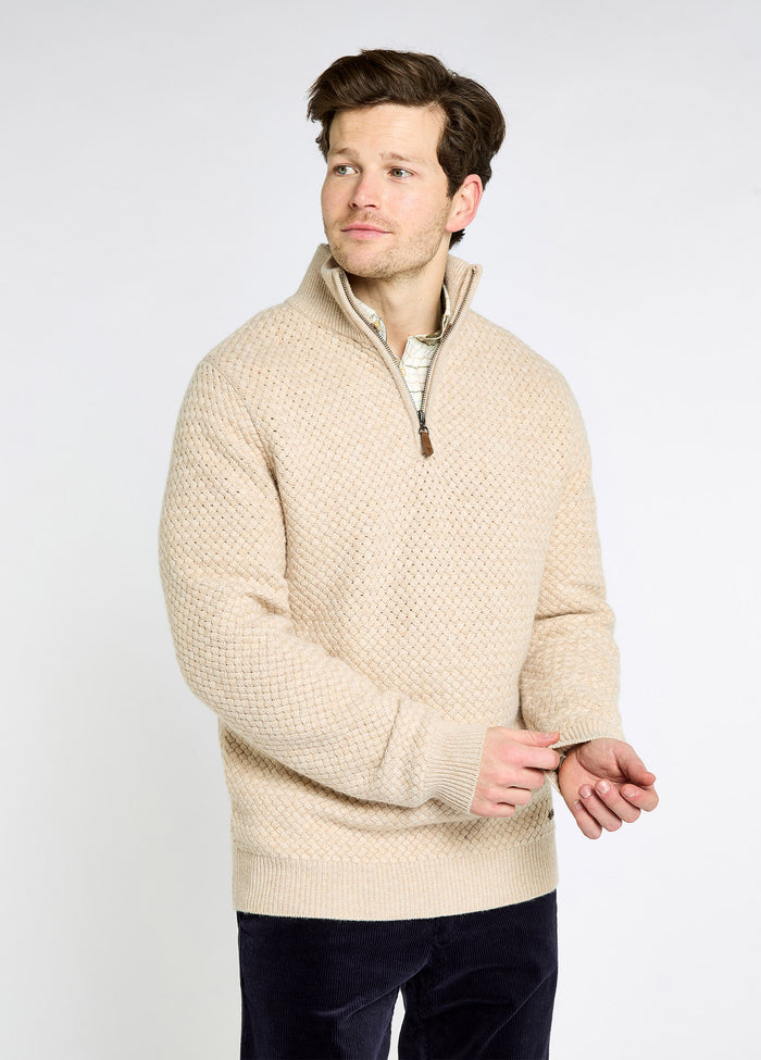 Power Men's Zip neck sweater - Oat