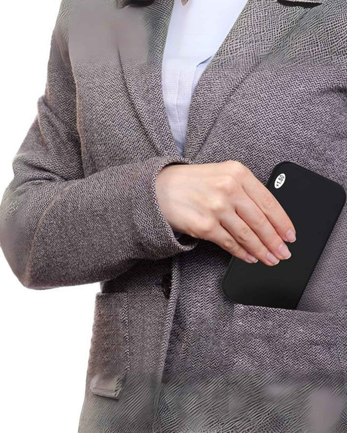 Black portable pocket readers case held in hand
