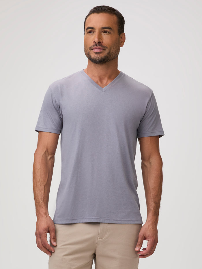 Chad is 6'1" and wears a size M # Quicksilver V-Neck Shirts for Men | The best-fitting tee you'll ever own