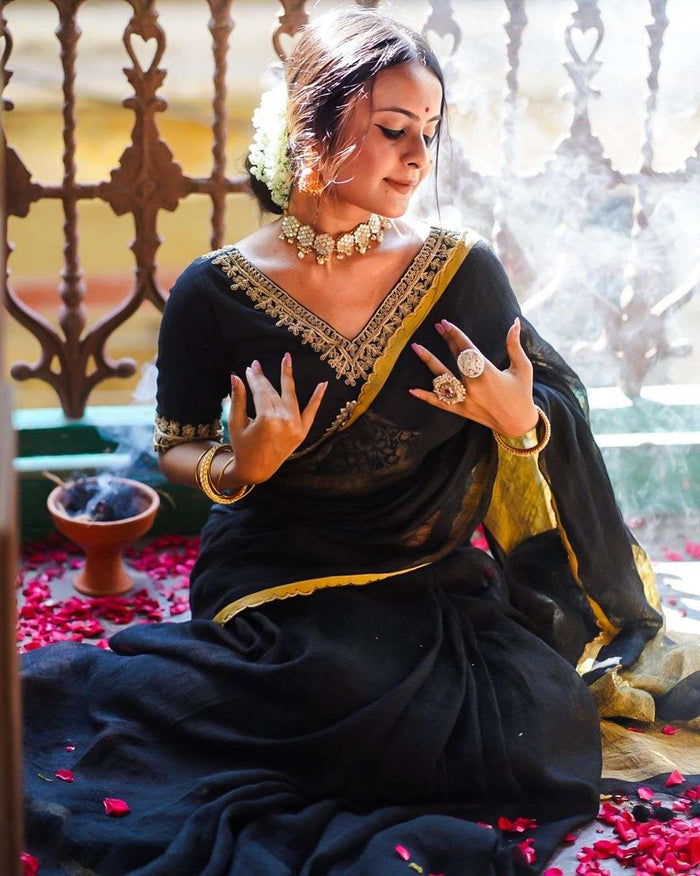 Buy Black Silk Blouse