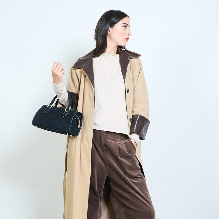 Rectangular structured top handle handbag wholesale