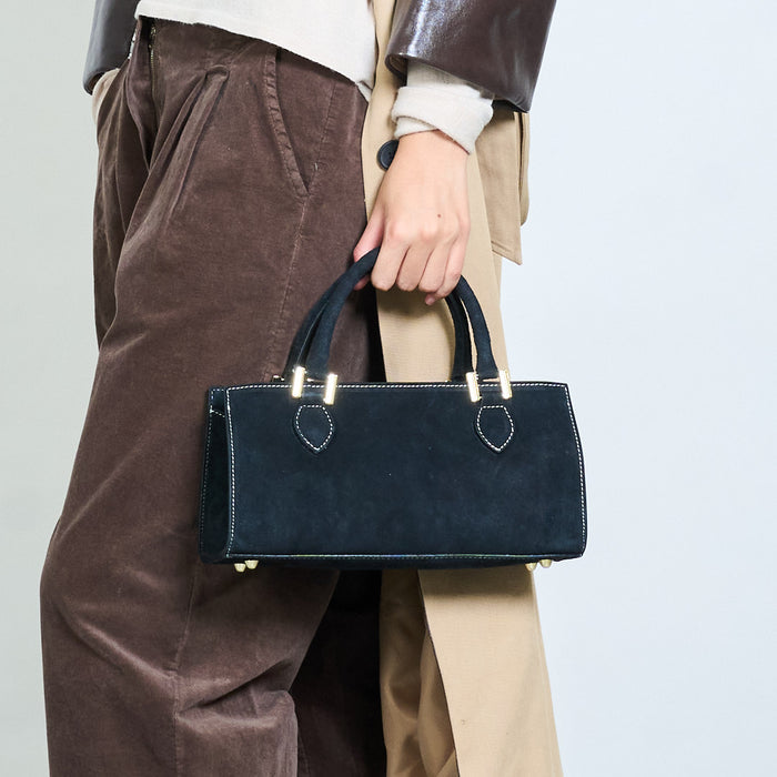 Rectangular structured top handle handbag wholesale
