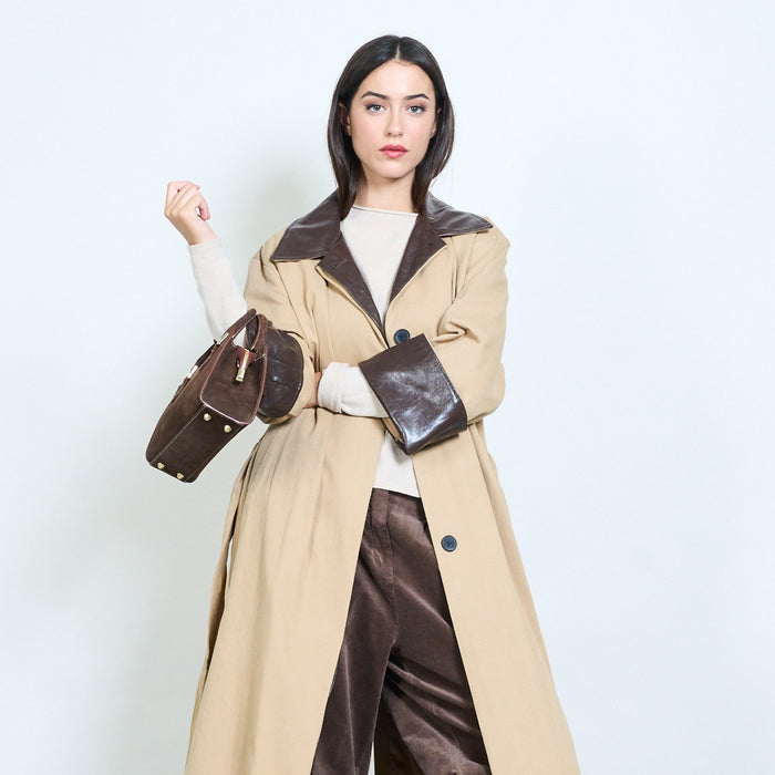 Rectangular structured top handle handbag wholesale