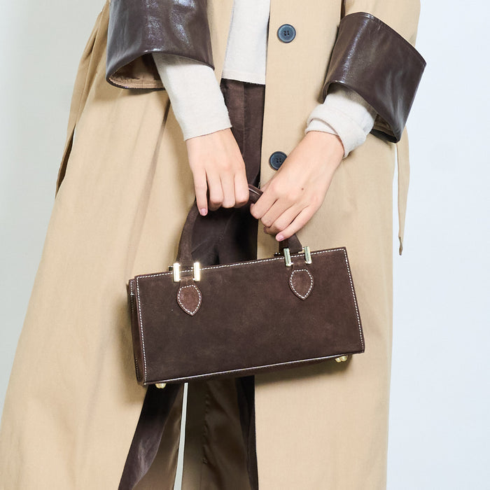 Rectangular structured top handle handbag wholesale