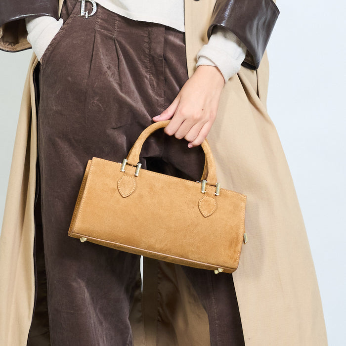 Rectangular structured top handle handbag wholesale