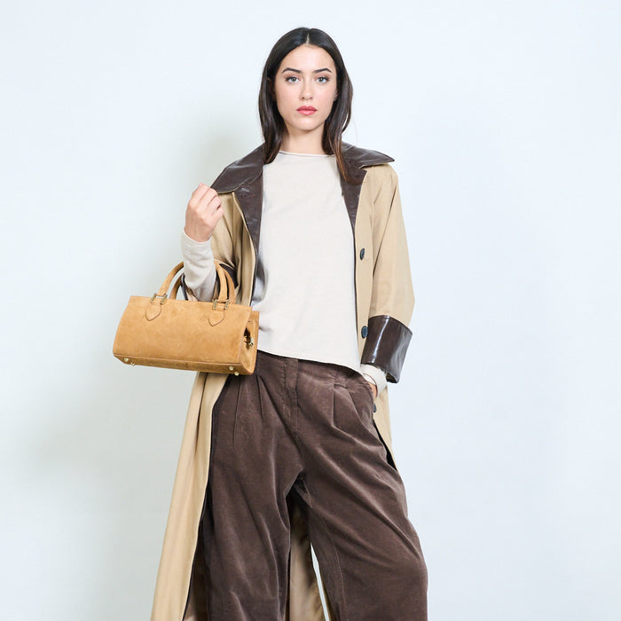Rectangular structured top handle handbag wholesale