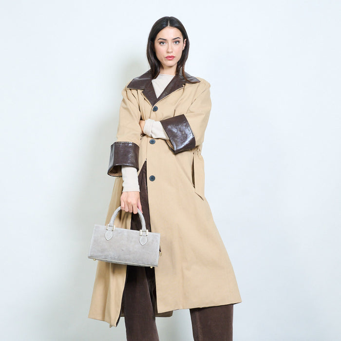 Rectangular structured top handle handbag wholesale