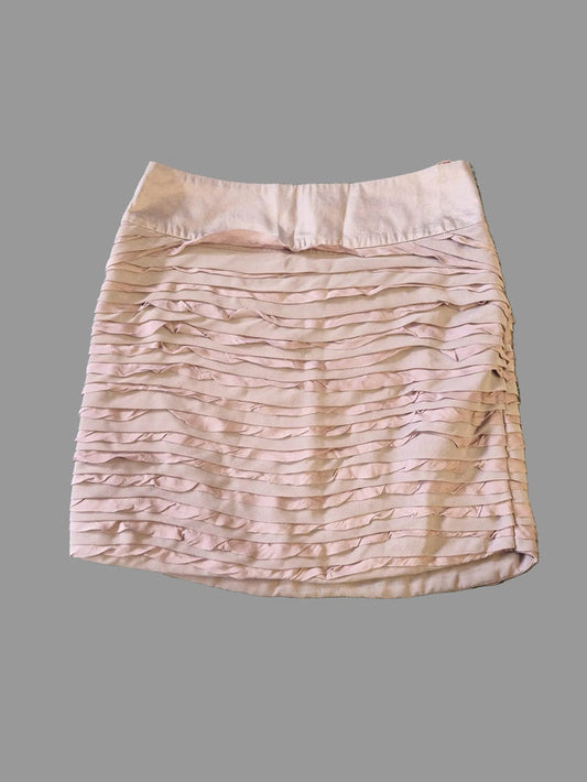 Reiss Brown Silk Ruffle Skirt Size UK 6 EU 34 Tan Frill