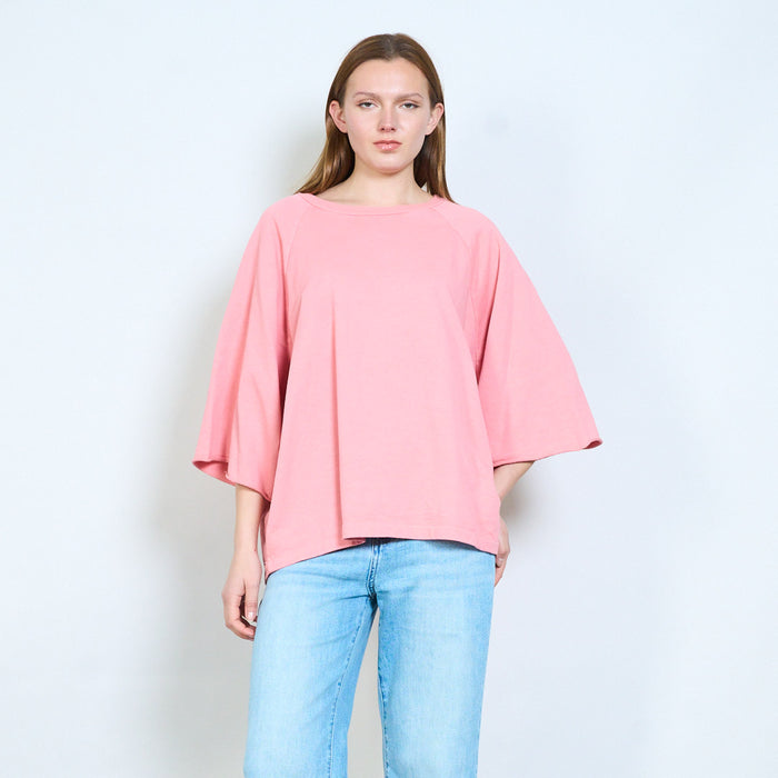 Relaxed crew neck raglan sleeve easy wear knit top wholesale
