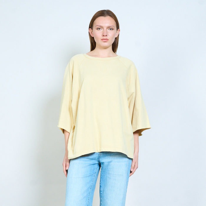 Relaxed crew neck raglan sleeve easy wear knit top wholesale
