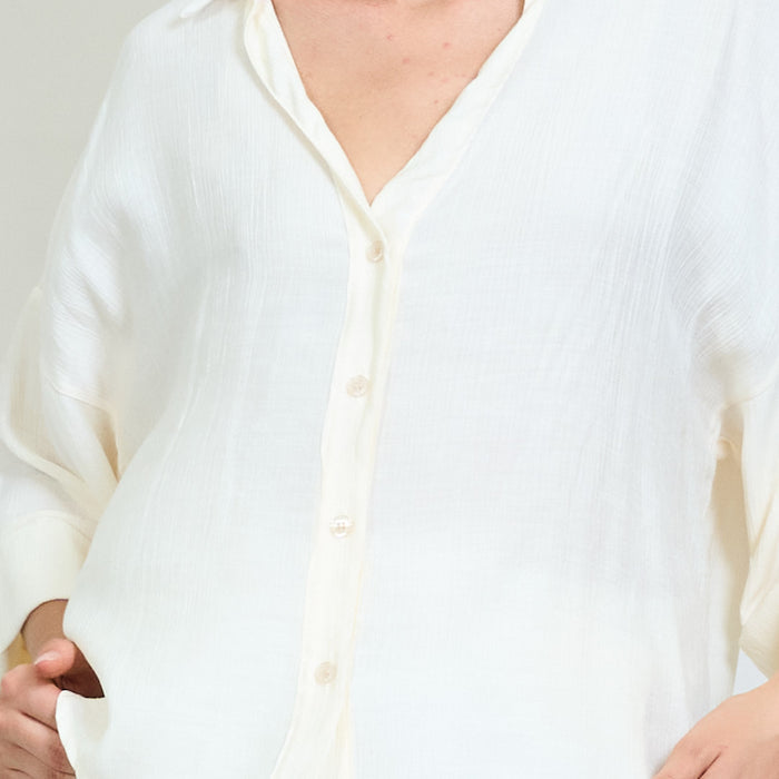 Relaxed-fit button-down shirt with rolled sleeves wholesale
