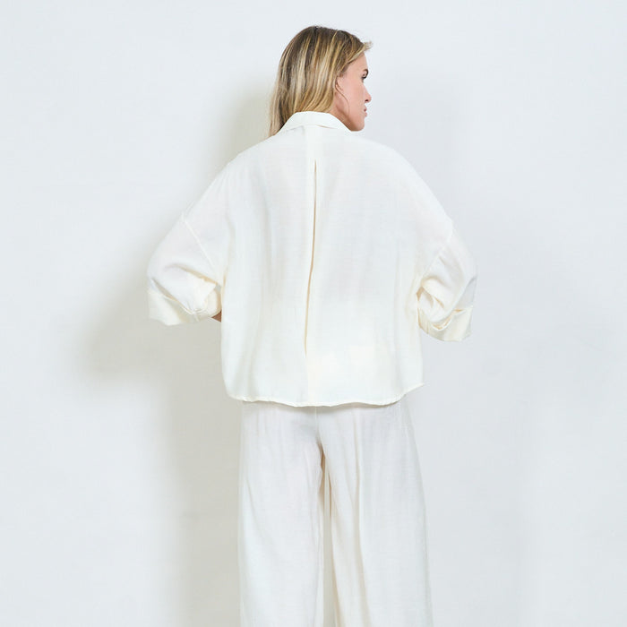 Relaxed-fit button-down shirt with rolled sleeves wholesale