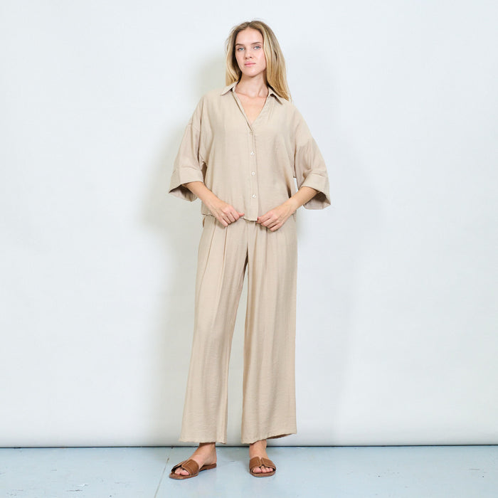 Relaxed-fit button-down shirt with rolled sleeves wholesale
