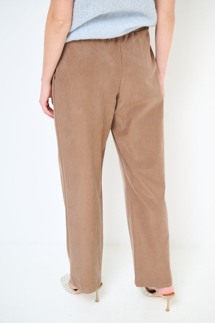 Relaxed fit drawstring waist straight trousers wholesale
