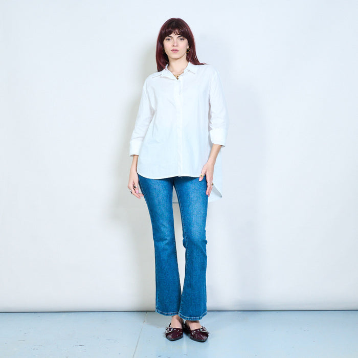 Relaxed fit embroidered slogan "Tu menti bene io meglio" shirt wholesale
