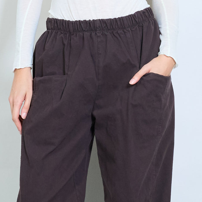 Relaxed fit high waist elastic trousers with patch pockets wholesale