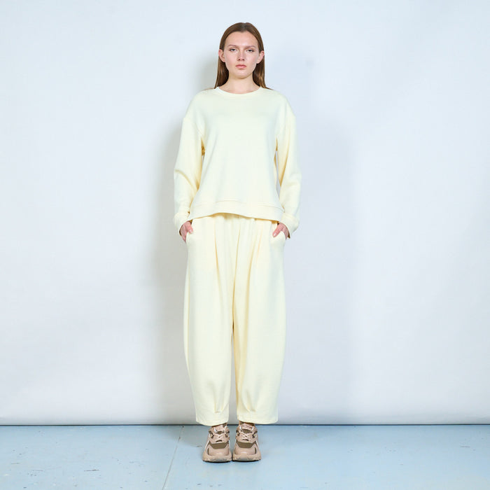 Relaxed fit soft sweatshirt with ribbed trim wholesale