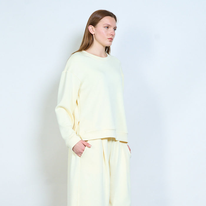 Relaxed fit soft sweatshirt with ribbed trim wholesale