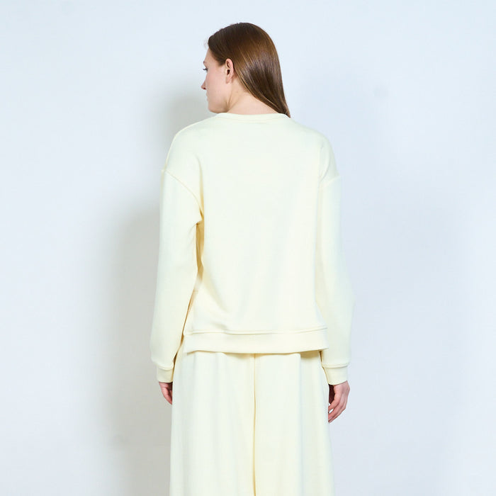 Relaxed fit soft sweatshirt with ribbed trim wholesale