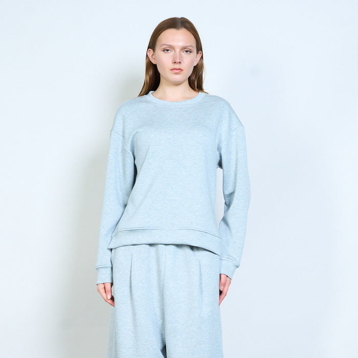 Relaxed fit soft sweatshirt with ribbed trim wholesale