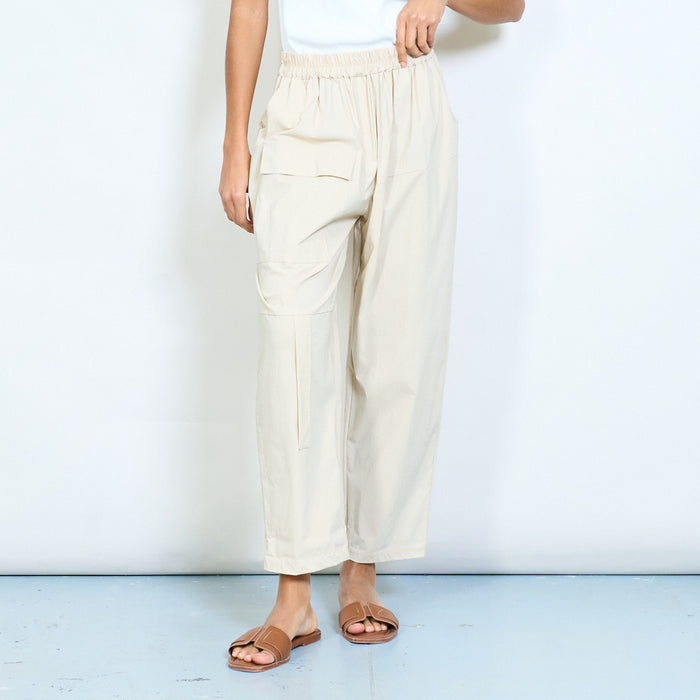 Relaxed fit utility pocket elastic waist trousers wholesale