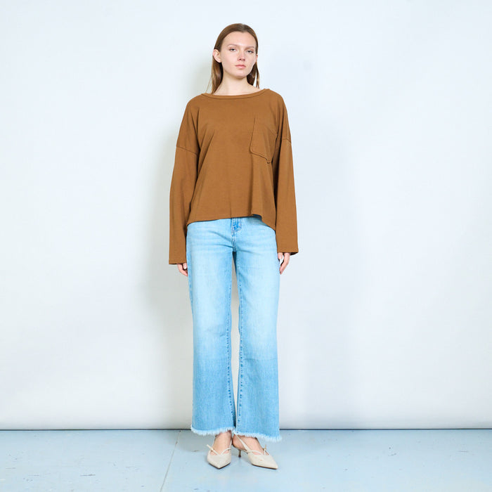 Relaxed jersey sweater with chest pocket and drop shoulders wholesale