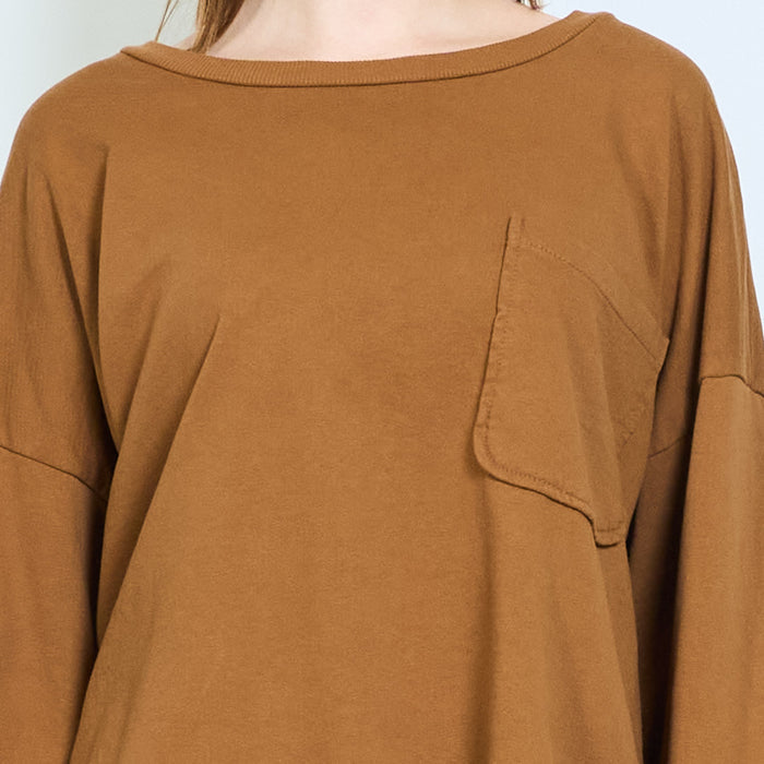 Relaxed jersey sweater with chest pocket and drop shoulders wholesale