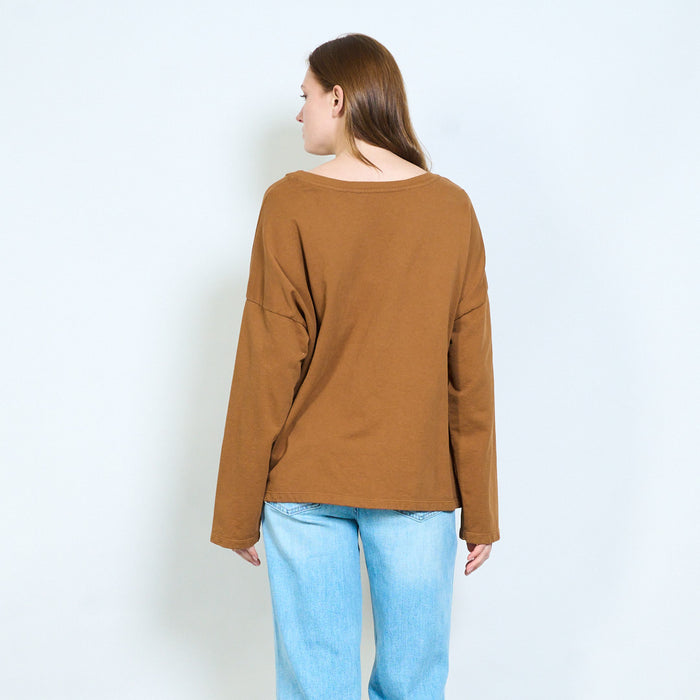Relaxed jersey sweater with chest pocket and drop shoulders wholesale
