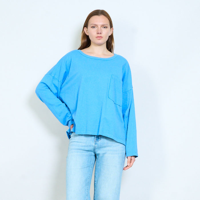 Relaxed jersey sweater with chest pocket and drop shoulders wholesale