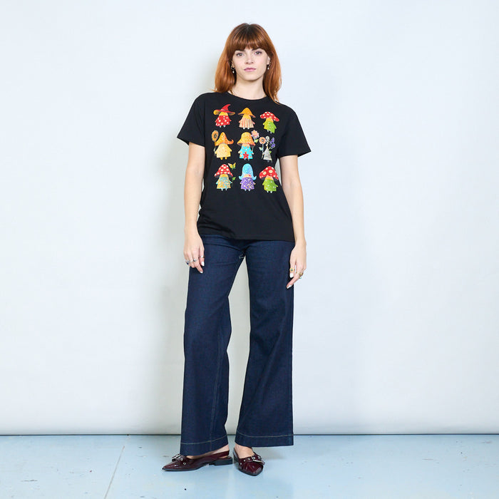 Rhinestones illustrated character graphic printed short sleeve t shirt wholesale