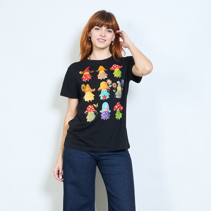 Rhinestones illustrated character graphic printed short sleeve t shirt wholesale