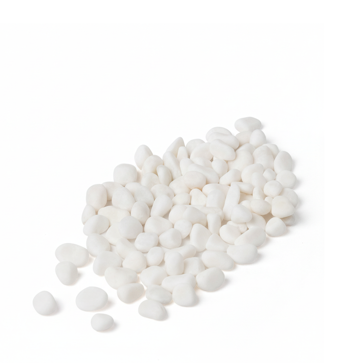RIVER ROCKS | 5-Pounds per Pack - 0.3" - White