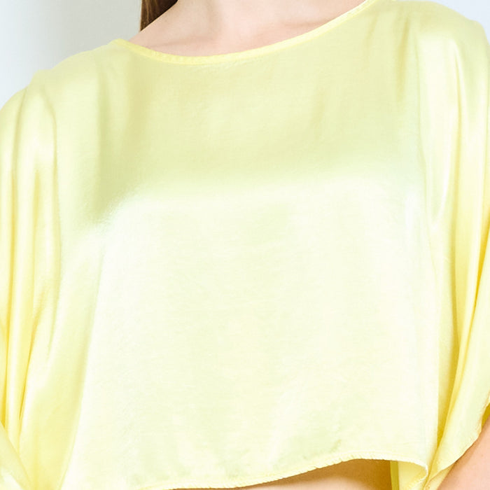 Round neckline long sleeve clean finish top wholesale