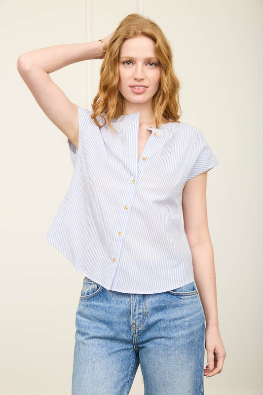 Sabrina Stripe Cuffed Sleeve Top