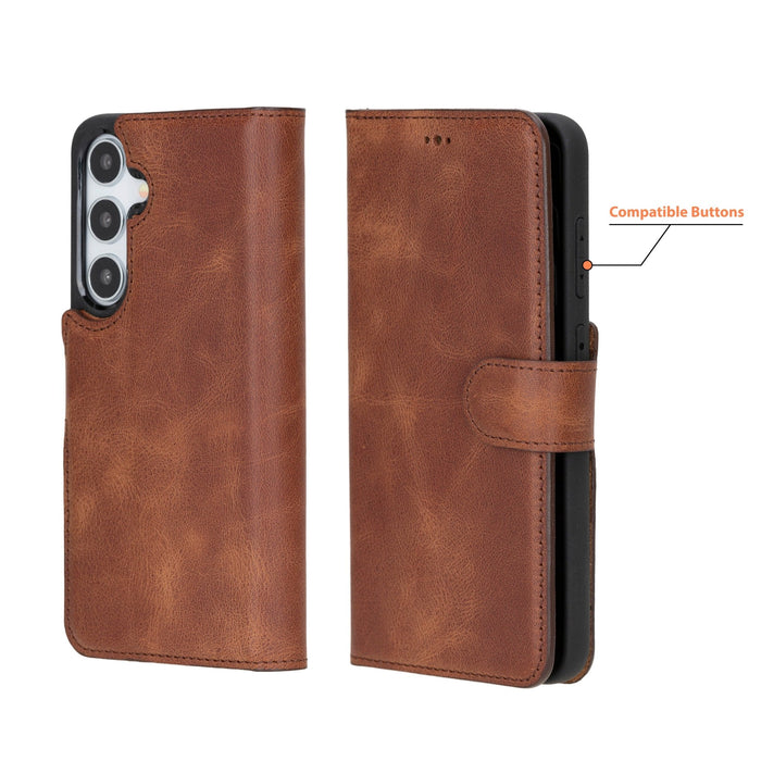 Samsung Galaxy S26 Magnetic Detachable Leather Wallet Case by Hardiston - premium Samsung S - 26 Cases