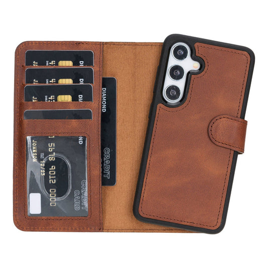 Samsung Galaxy S26 Plus Magnetic Detachable Leather Wallet Case by Hardiston - premium Samsung S - 26 Cases