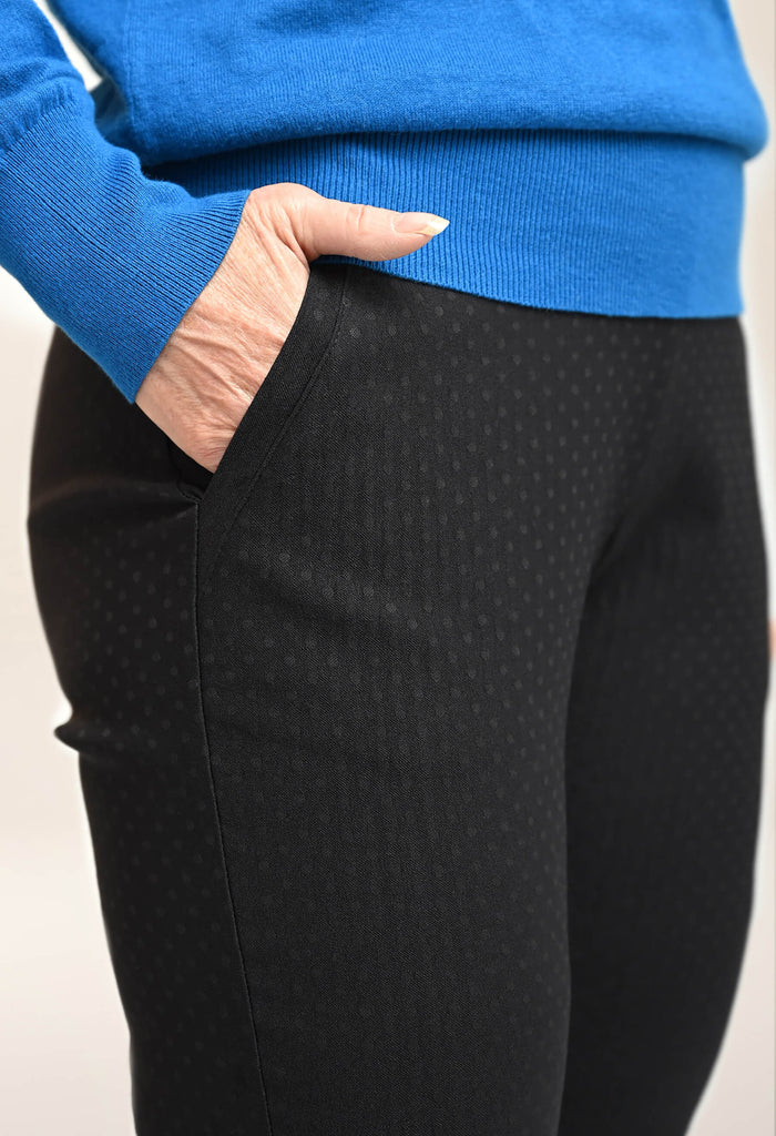 KSL2 Pantalon Noir - Pois / XS Sasha - Pantalon texturé