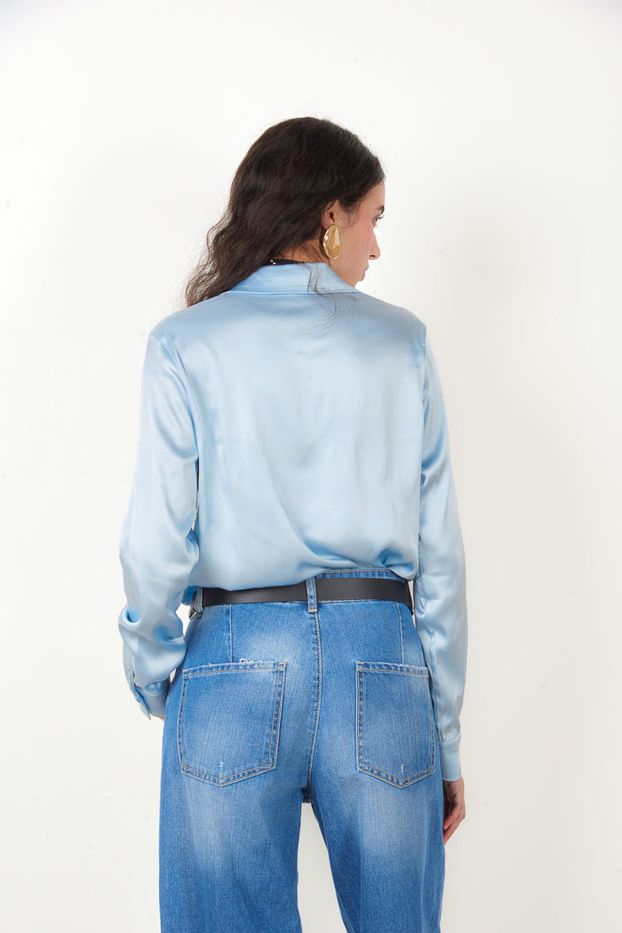 Satin button down long sleeve classic shirt wholesale