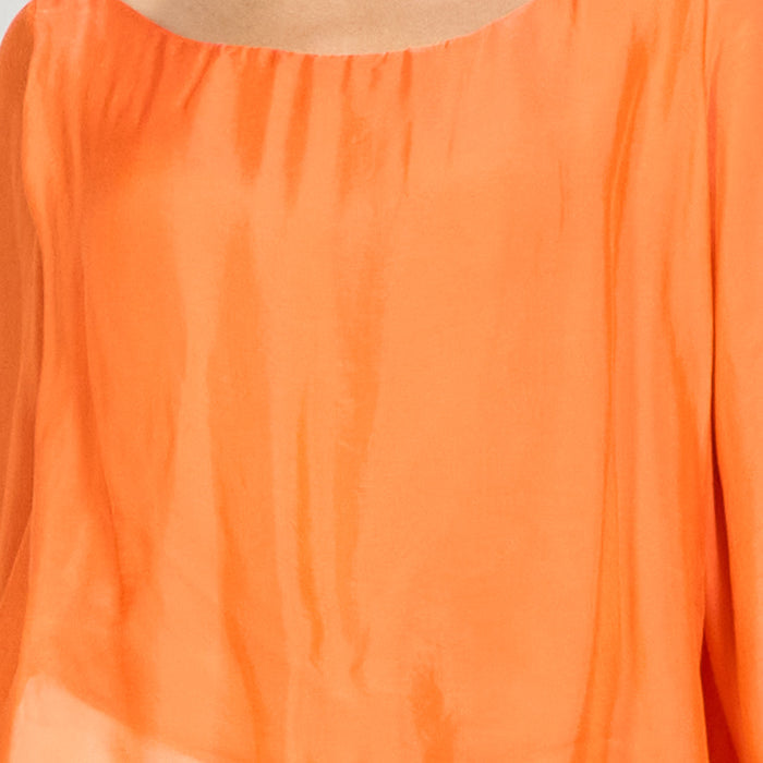Sheer chiffon batwing sleeve loose blouse wholesale