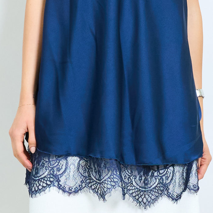 Silk touch lace trim camisole top wholesale