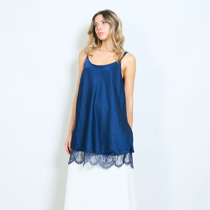 Silk touch lace trim camisole top wholesale