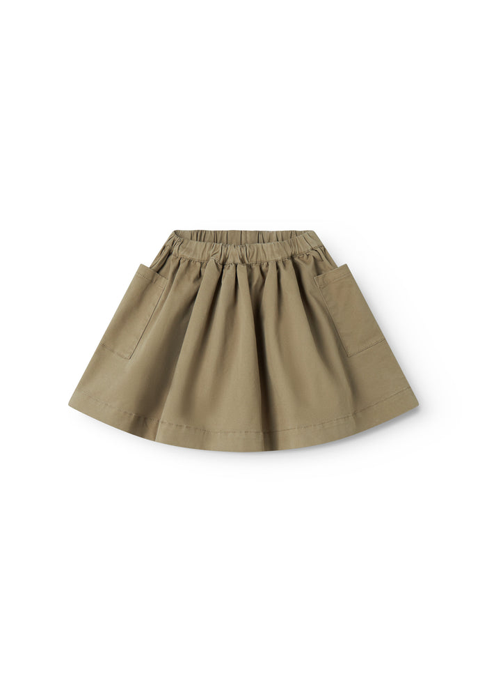 Green chino pants for children with a wide fit.