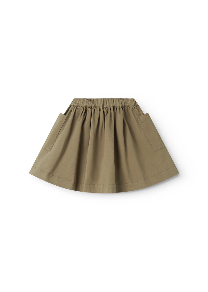 Green chino pants for children with a wide fit.