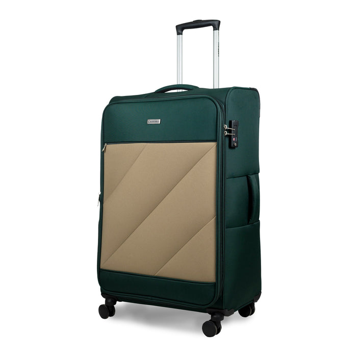 SLASH Luggage Set of 2, green carry-on and medium baggage with smooth glide wheels by Carriall