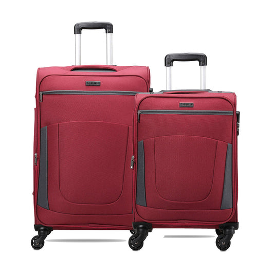 Sleek Luggage Set of 2, red cabin and mid-size luggage for short trips by Carriall