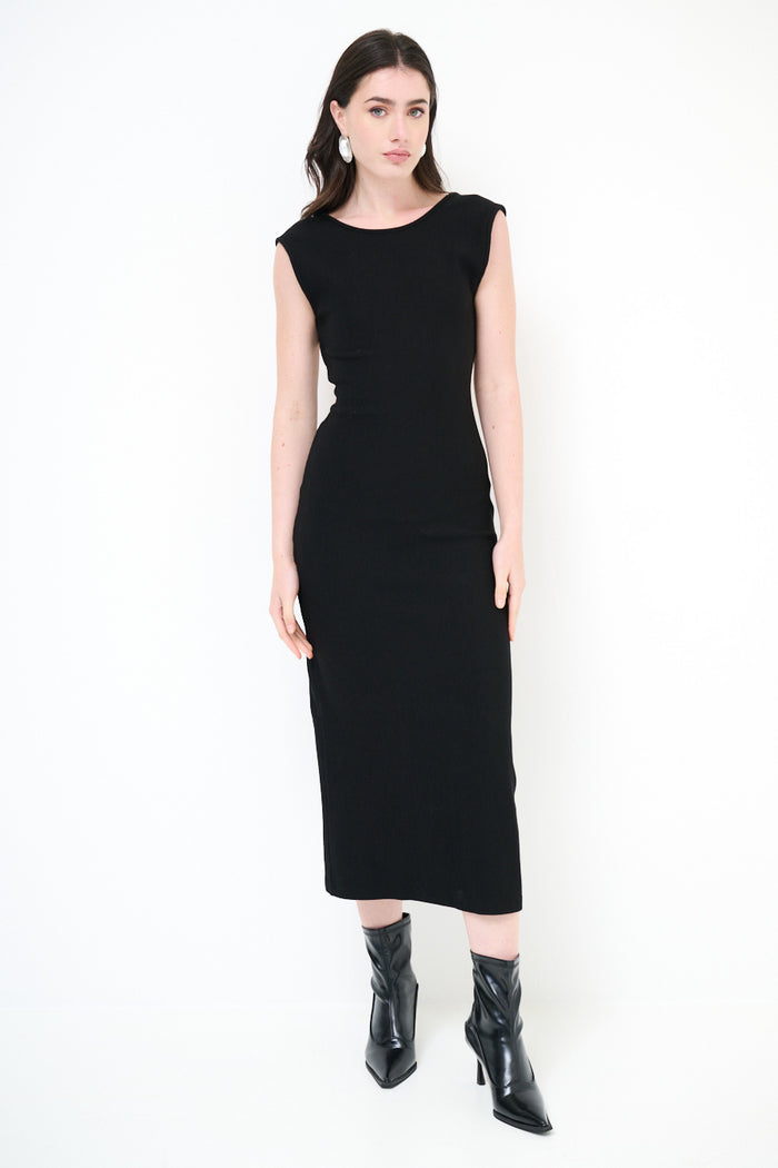 Sleeveless open-back ribbed midi dress wholesale