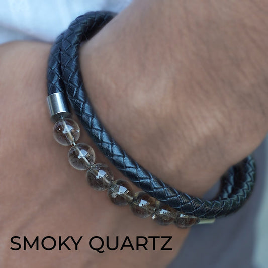 Smoky Quartz Leather Bracelet