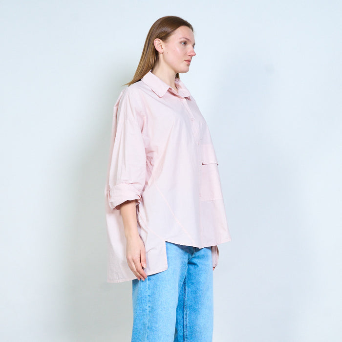 Soft button front relaxed shirt wholesale