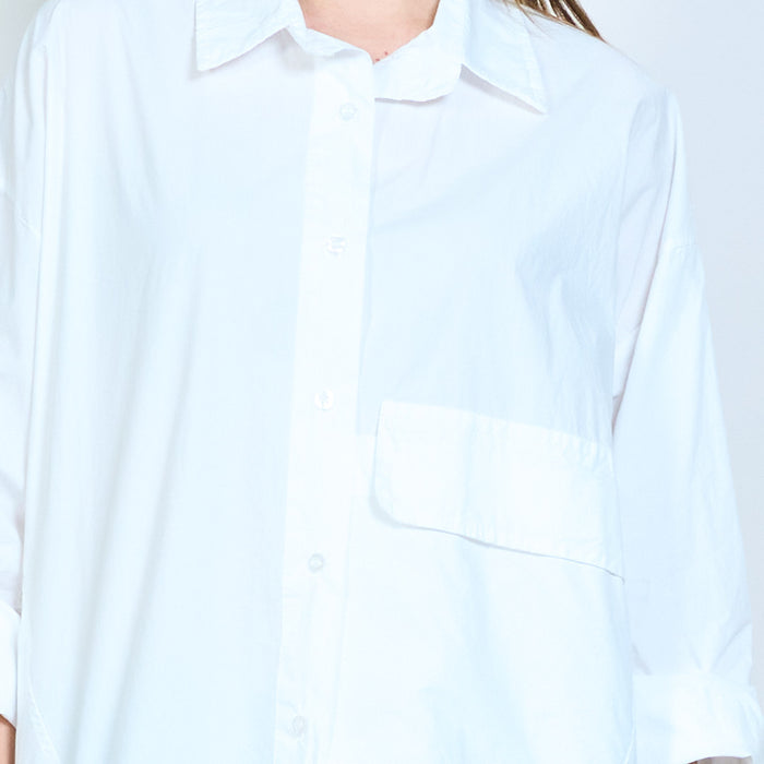 Soft button front relaxed shirt wholesale